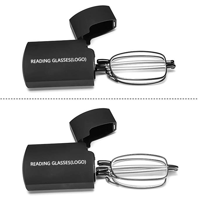 Vintage Progressive Free Cases Small Portable Metal Foldable Compact Mini Ses Women Men Unisex Folding Reading Retro Glasses