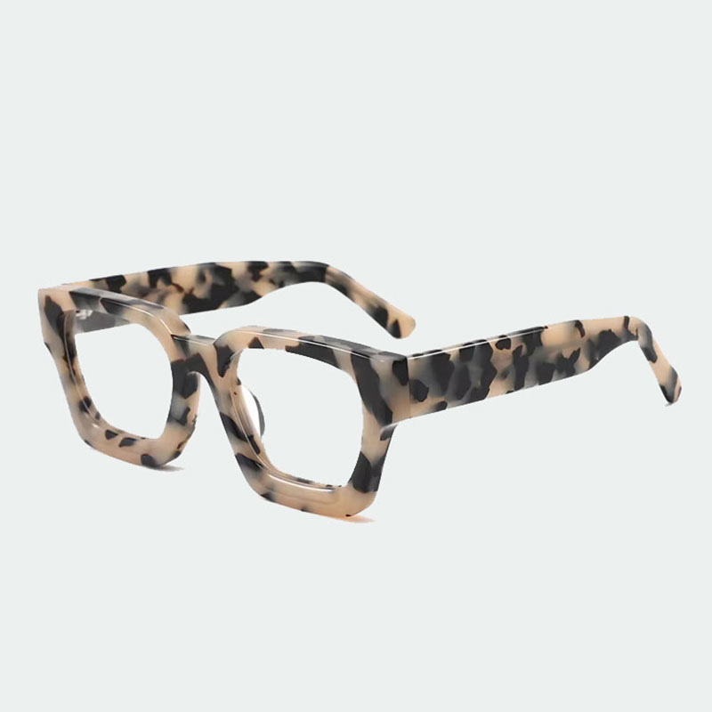 Ready to Ship Men's Acetate Square Optical Frames Classic Black Eyewear