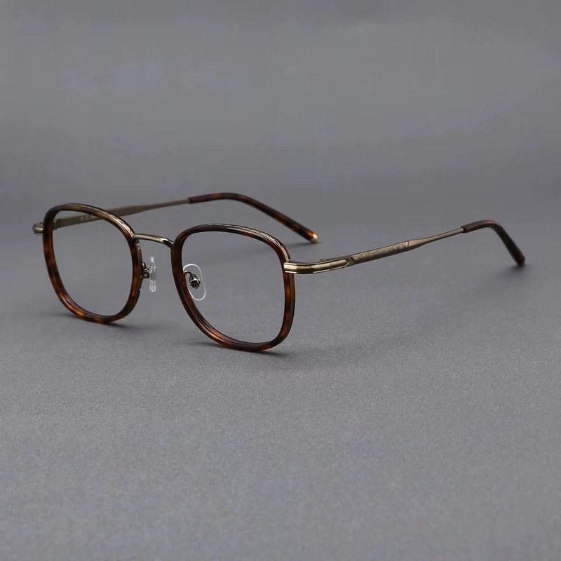 Customers Logo Vintage Carved Square Large Frame Retro Style Fashion Men Eyeglasses Frames