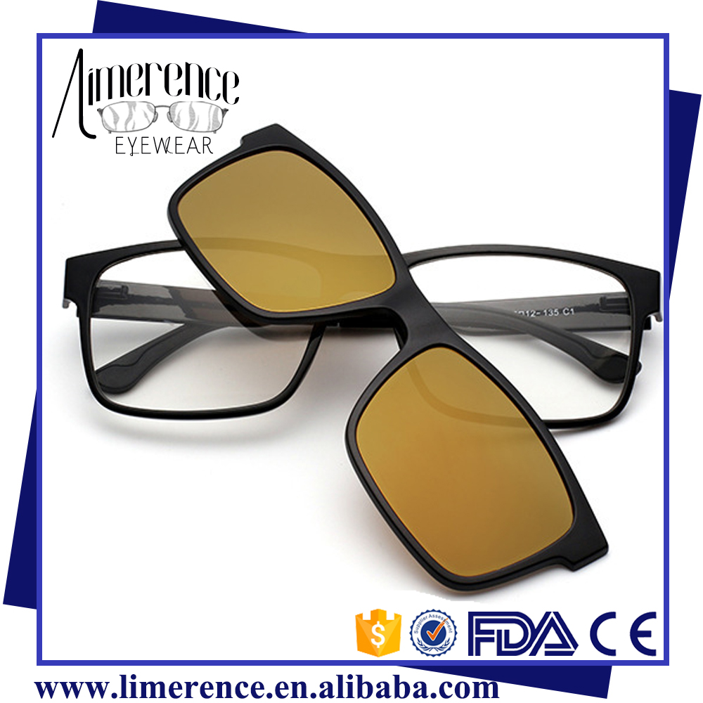 Best Quality TR90 Ultem Glasses Clip-on Glasses Frame Polarized Sun Glasses Magnet Sunglasses with Magnetic Clip on Glalasses