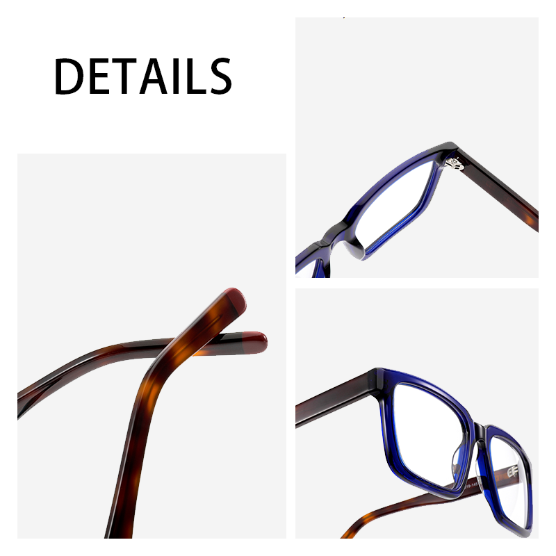 Hot Sales Handmade Acetate Blue Light Blocking Glasses Full Rim Classic Square Comfortable For Computer Reading Office Men Women