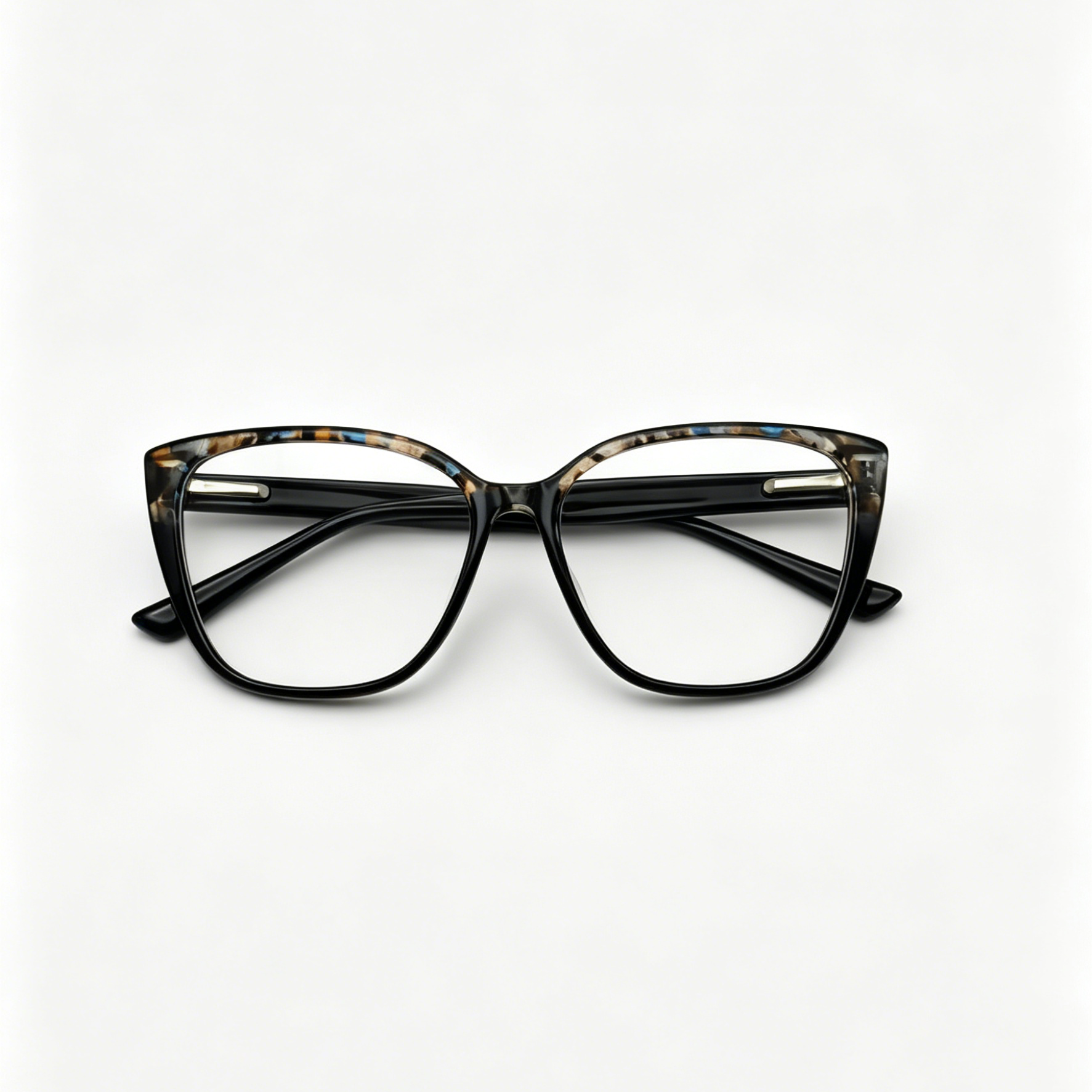 Elegant PC Eyeglasses Frame for Adults Soft Cat Eye Eyewear Colorful Browline Clear Lens Prescription Optical Spectacles