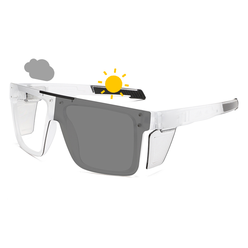 High Quality Outdoor Sports XL Size Z87+ clear Eyewear Side Safety Shield Custom logo Polarized Photochromic Lens Sunglasses