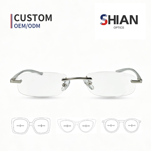 Vintage Retro Square Frameless Lightweight Unisex Reading Glasses with PC Lenses