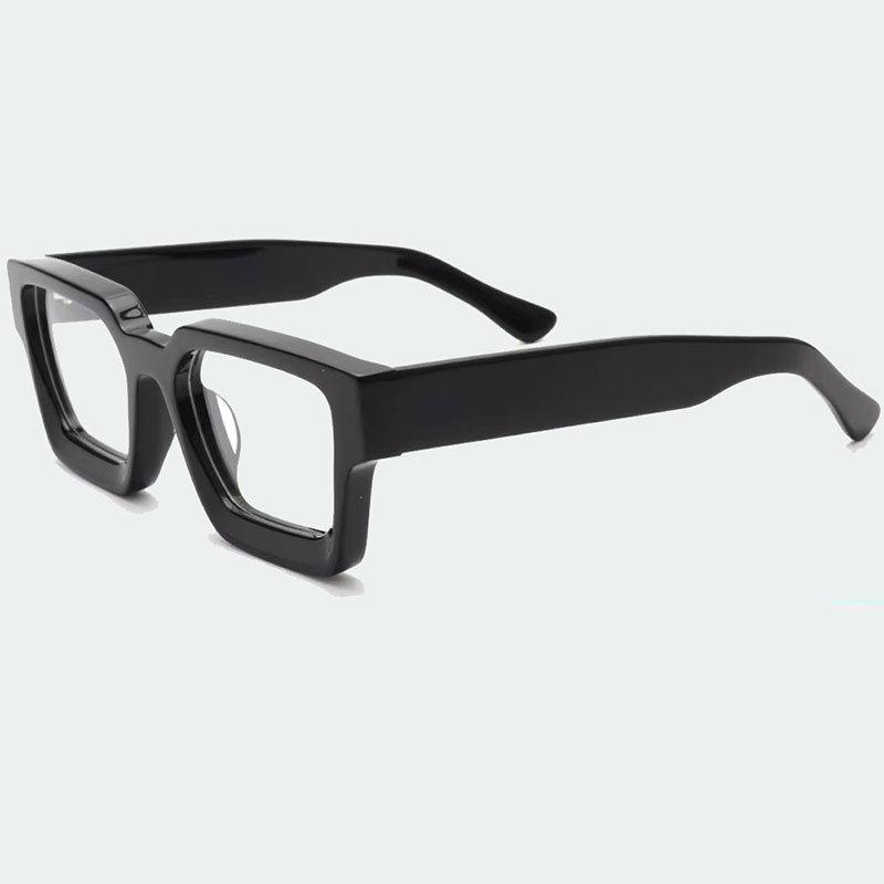 Ready to Ship Men's Acetate Square Optical Frames Classic Black Eyewear