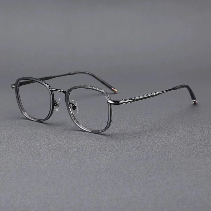Customers Logo Vintage Carved Square Large Frame Retro Style Fashion Men Eyeglasses Frames
