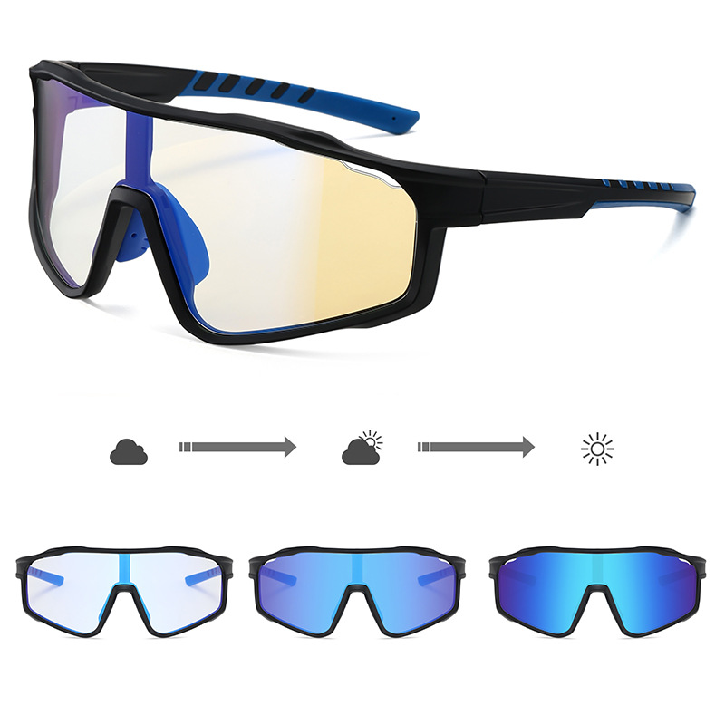 2026 Unisex Blue Color Changing Prescription Sunglasses Wholesale for Outdoor Sports Cycling Biking for Cricket Players Men