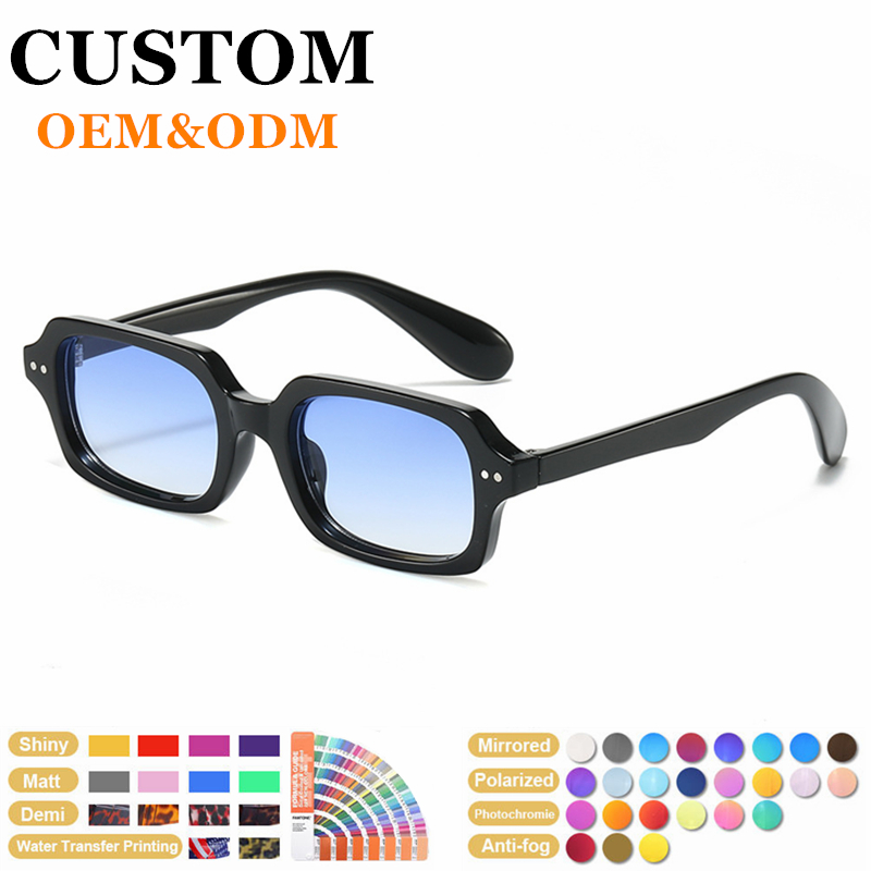 OEM Manufacturer White Label Sunglasses Custom Logo Small Square Frame Eyeglasses Fashion Vintage Sun Glasses for Men Women