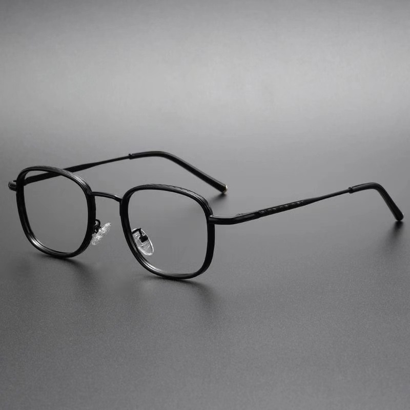 Customers Logo Vintage Carved Square Large Frame Retro Style Fashion Men Eyeglasses Frames