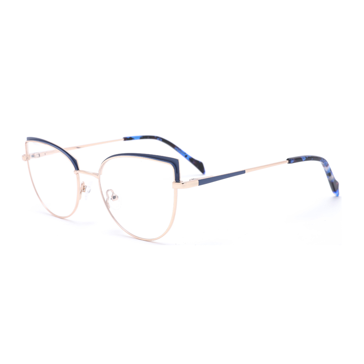 New High Quality Double Colors Women Round Metal Optical Frames Stainless Steel Glasses OEM Brand Wholesale CN ZHE YJ0124