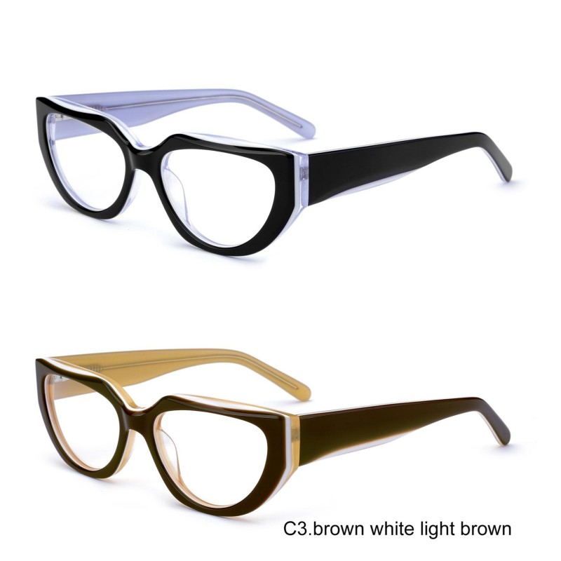 Comfortable New Fashion Acetate Optical Frame Glasses for Men and Women Solid Pattern Young Lady Eyewear