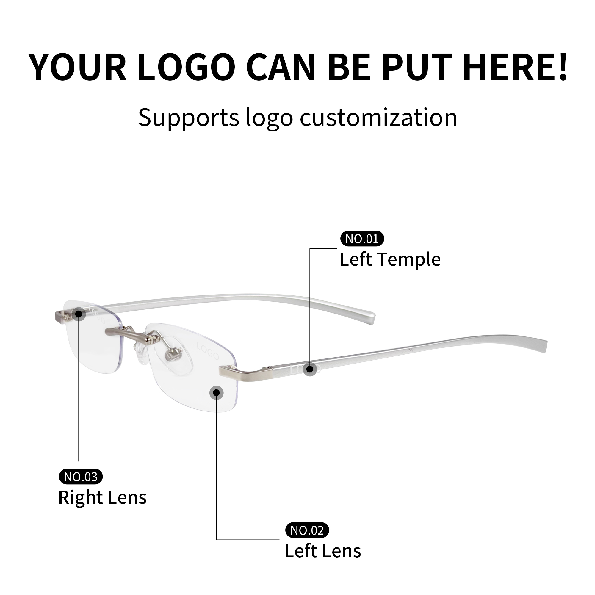 Vintage Retro Square Frameless Lightweight Unisex Reading Glasses with PC Lenses