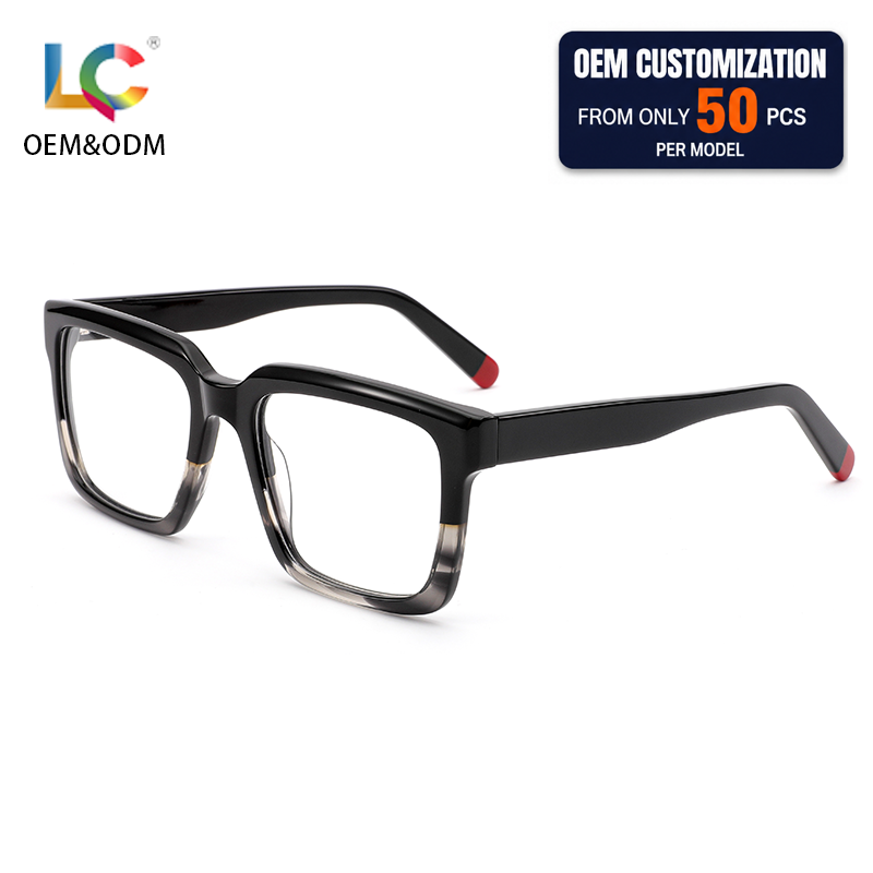 Hot Sales Handmade Acetate Blue Light Blocking Glasses Full Rim Classic Square Comfortable For Computer Reading Office Men Women