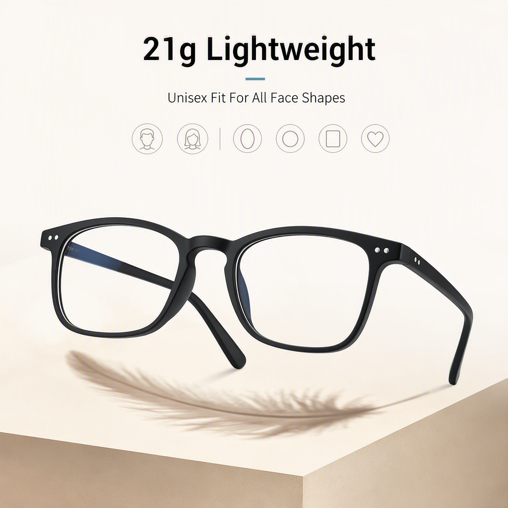 Classic Vintage Rectangle PC Prescription Optical Frames Square Anti Blue Light Blocking Computer Glasses Anti Glare Women Men