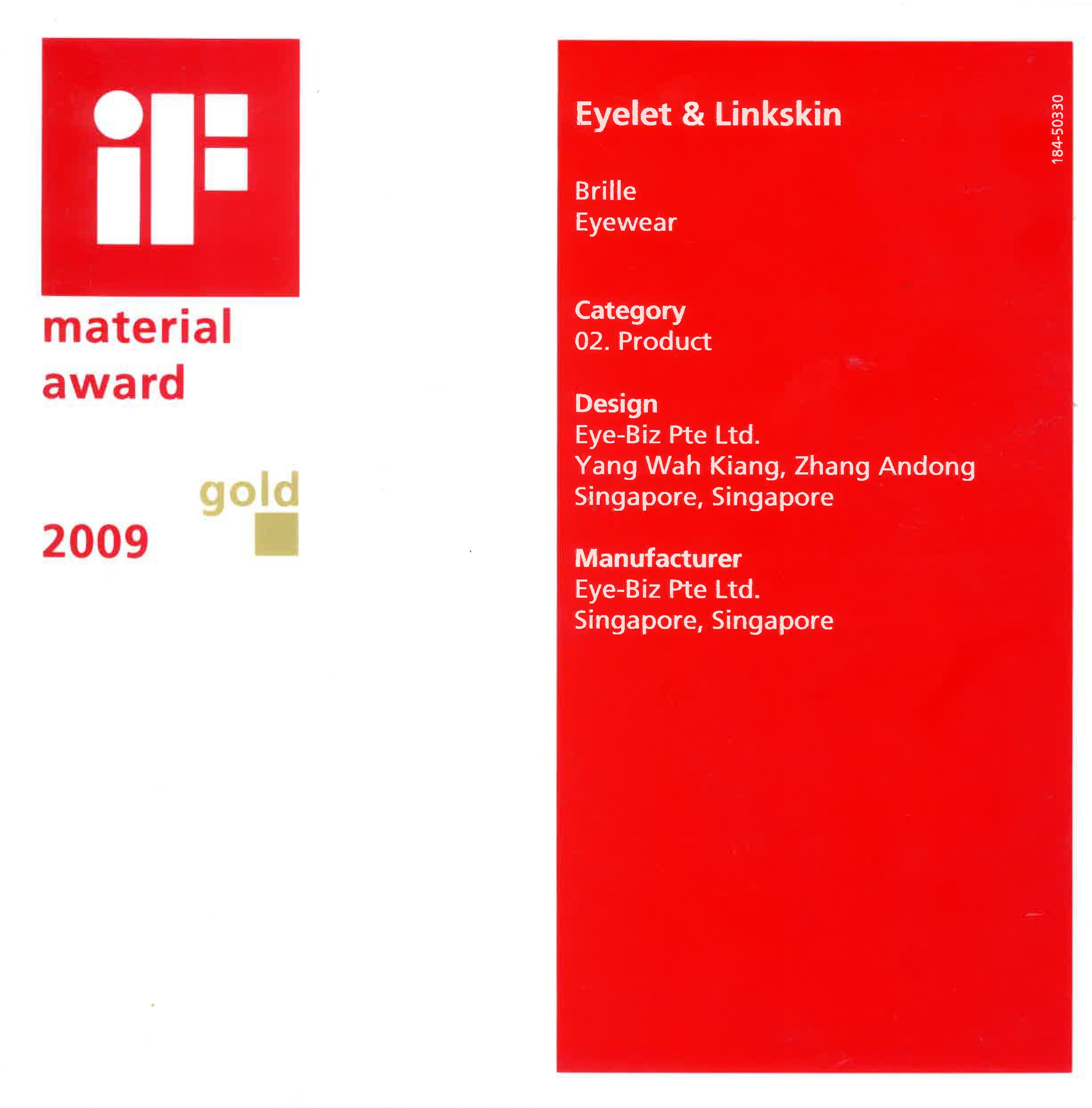 iF Material Award GOLD for Eyelet Linkskin
