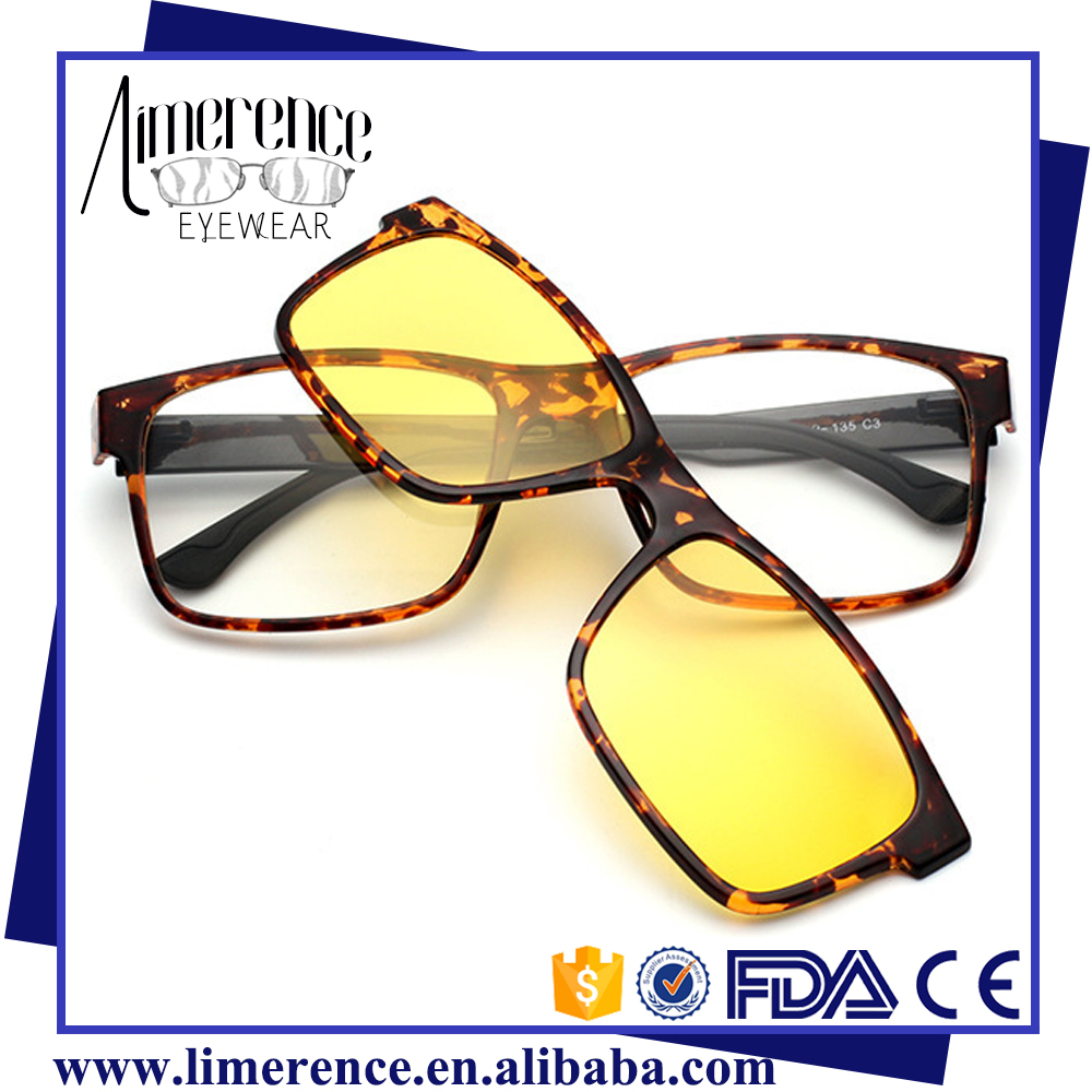 Best Quality TR90 Ultem Glasses Clip-on Glasses Frame Polarized Sun Glasses Magnet Sunglasses with Magnetic Clip on Glalasses