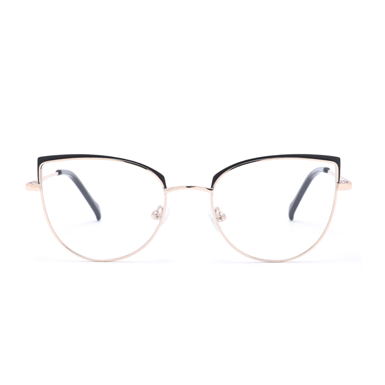 New High Quality Double Colors Women Round Metal Optical Frames Stainless Steel Glasses OEM Brand Wholesale CN ZHE YJ0124