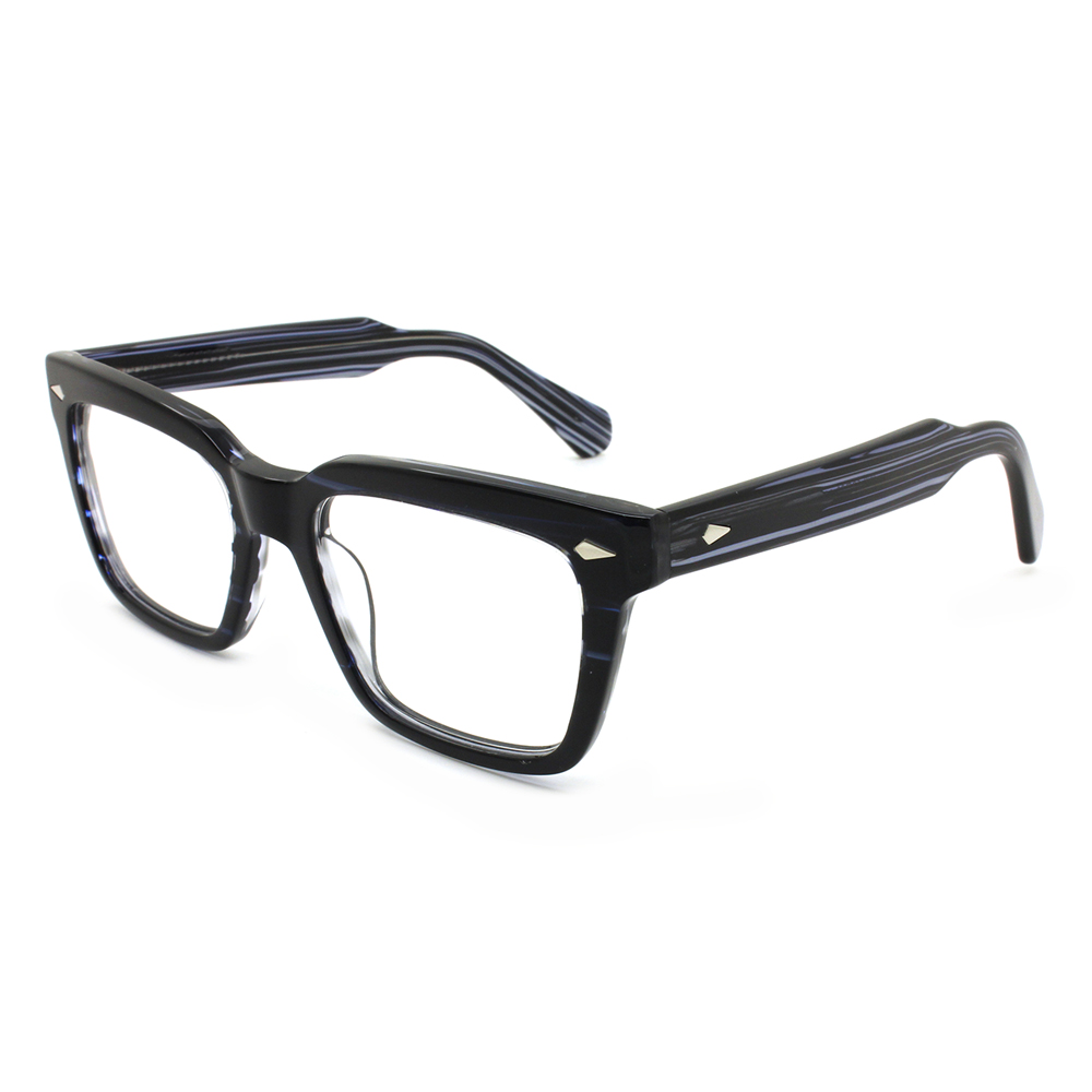 Custom Vintage OEM Optical Handmade Black Acetate Frame Eyewear for Men