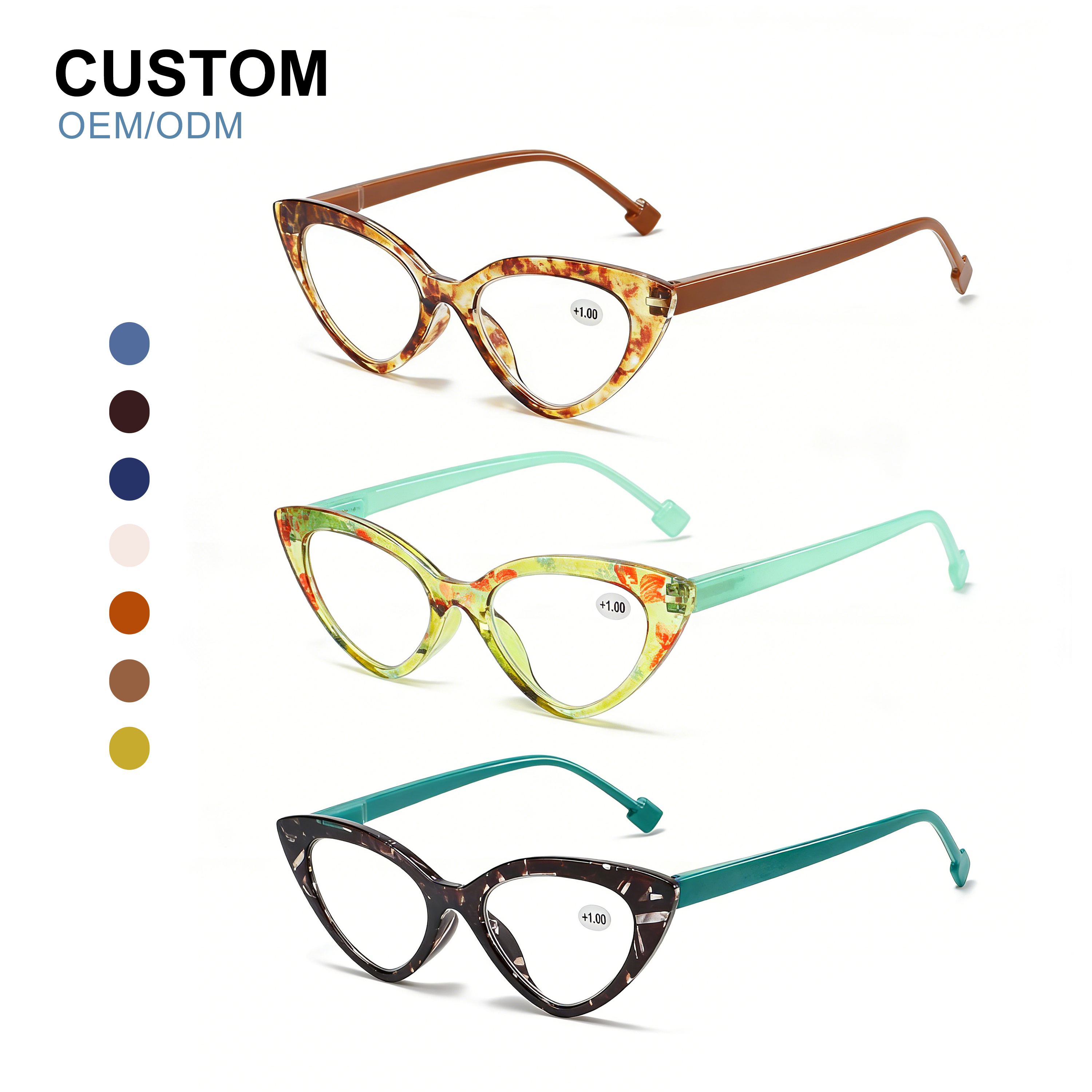 Wholesale Presbyopic Glasses Triangular Vintage Cat Eye Elderly Women