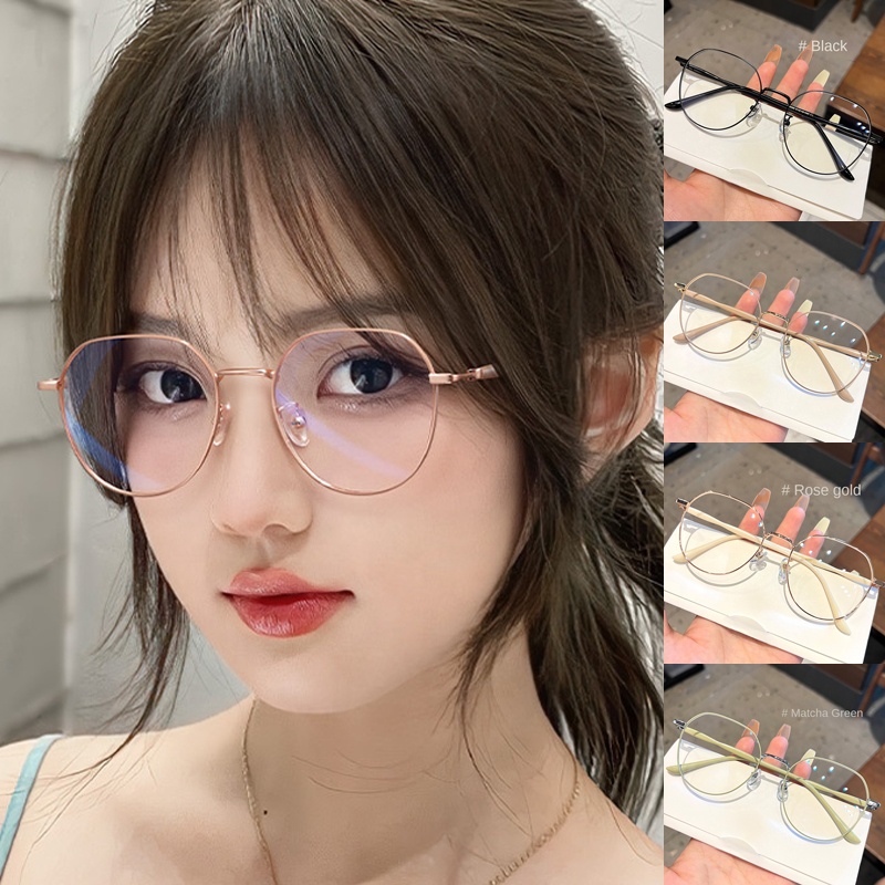 High Quality Metal Frame Round Anti-radiation Blue Light Optical Glasses for Men and Women Luxury Fashion Myopia Glasses Frame