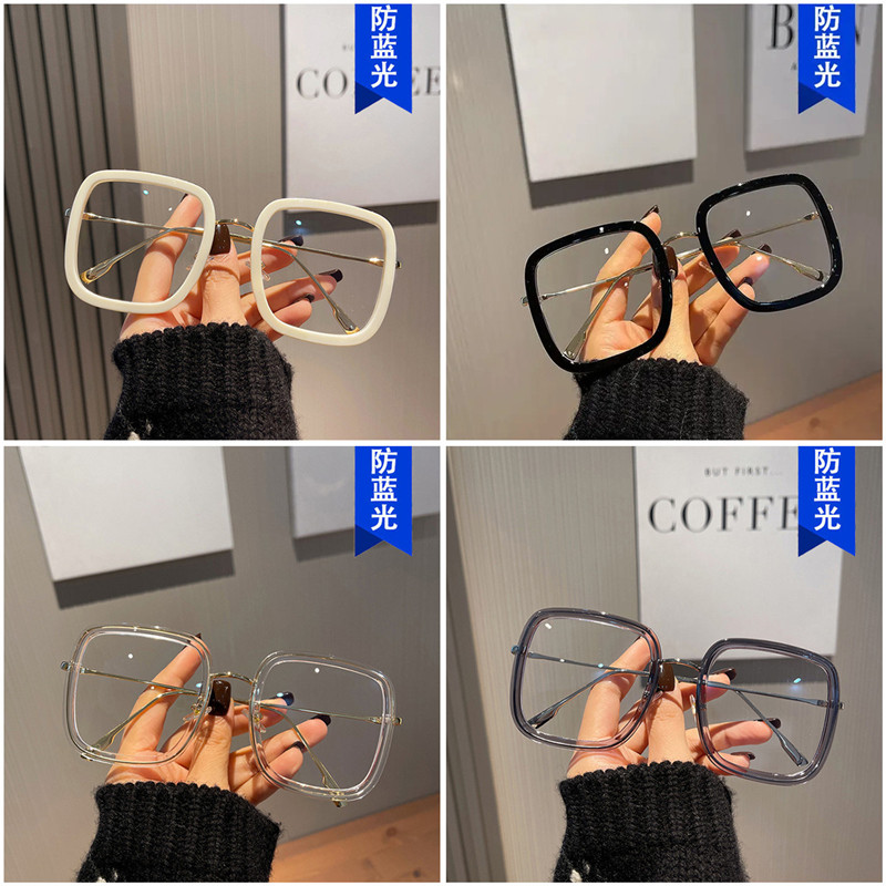 2026 Fashion Oversized Square Eyewear Retro Women Anti-blue Light Blocking Metal Frame Glasses Optical Computer Eyeglasses