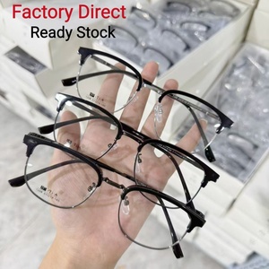 China Eyewear Manufacturer Low Price TR90 Metal Browline Optical Spectacle Frame Vintage Eyeglass Custom Logo Available
