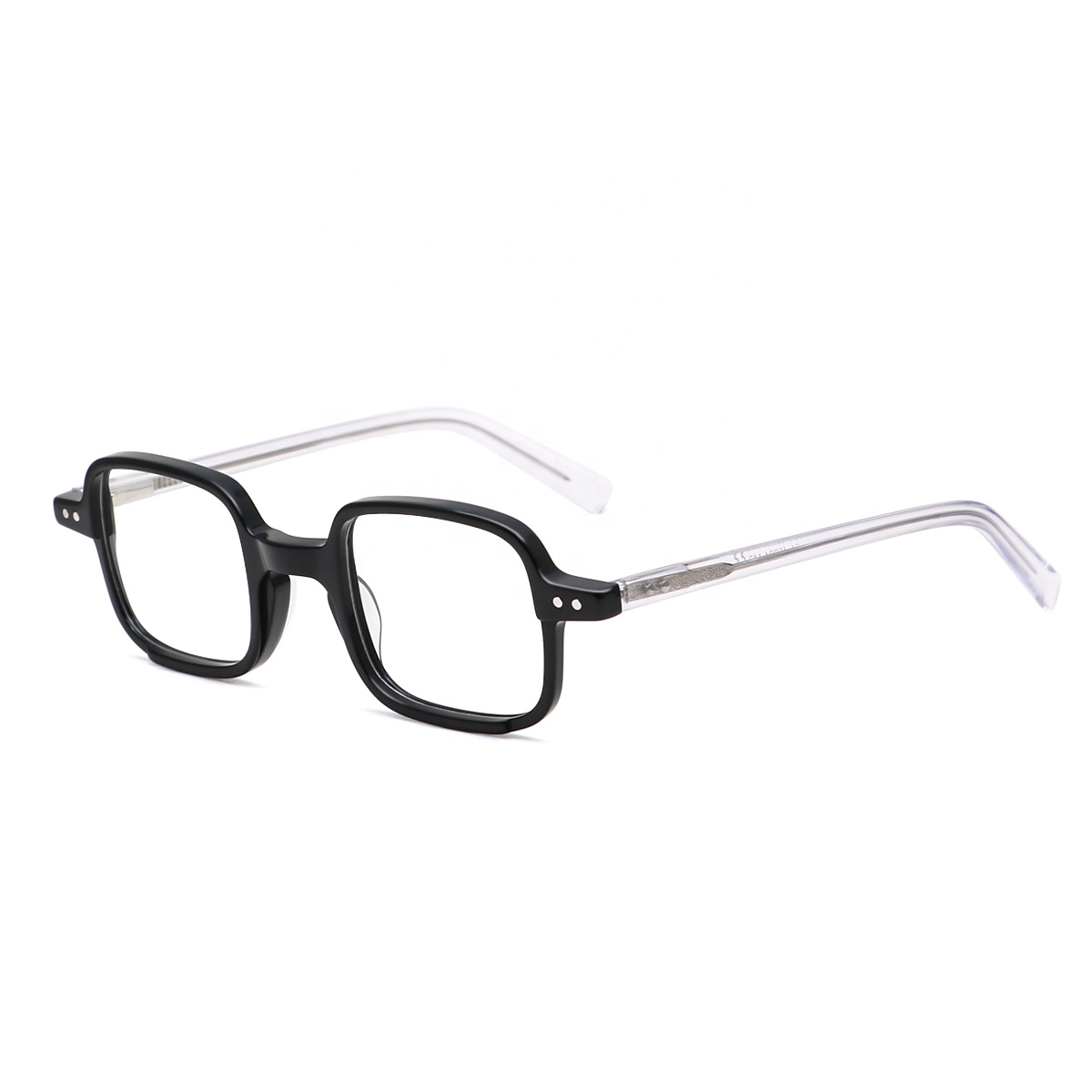 KingSwit KF1103 Trendy Custom Acetate Square Optical Frame Eyeglasses Geometric Pattern CE Certified Retro Style Unisex 3 Colors
