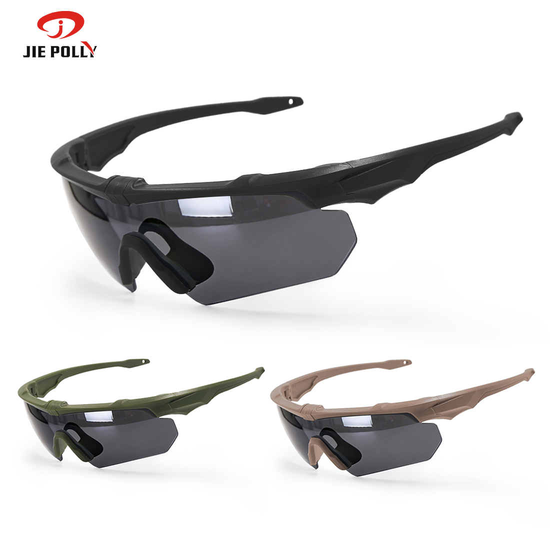 Private Label Tactical Glasses Windproof Sand Proof Adjustable Strap TR90 Frame for Riding Shooting
