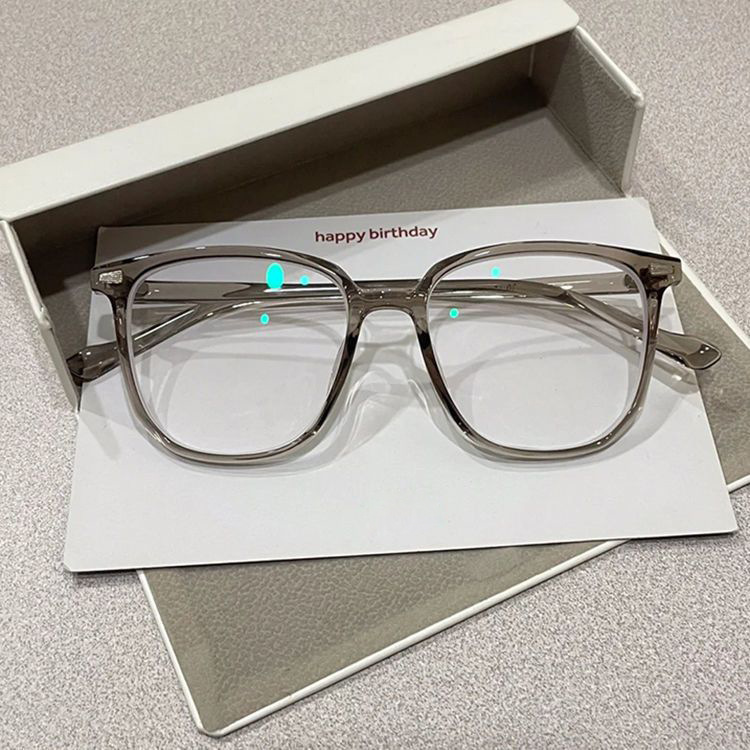 Korean Retro Classic Anti-Blue Light Glasses for Women Large Frame Plain Thin Myopia Eyeglasses Frames Wholesale