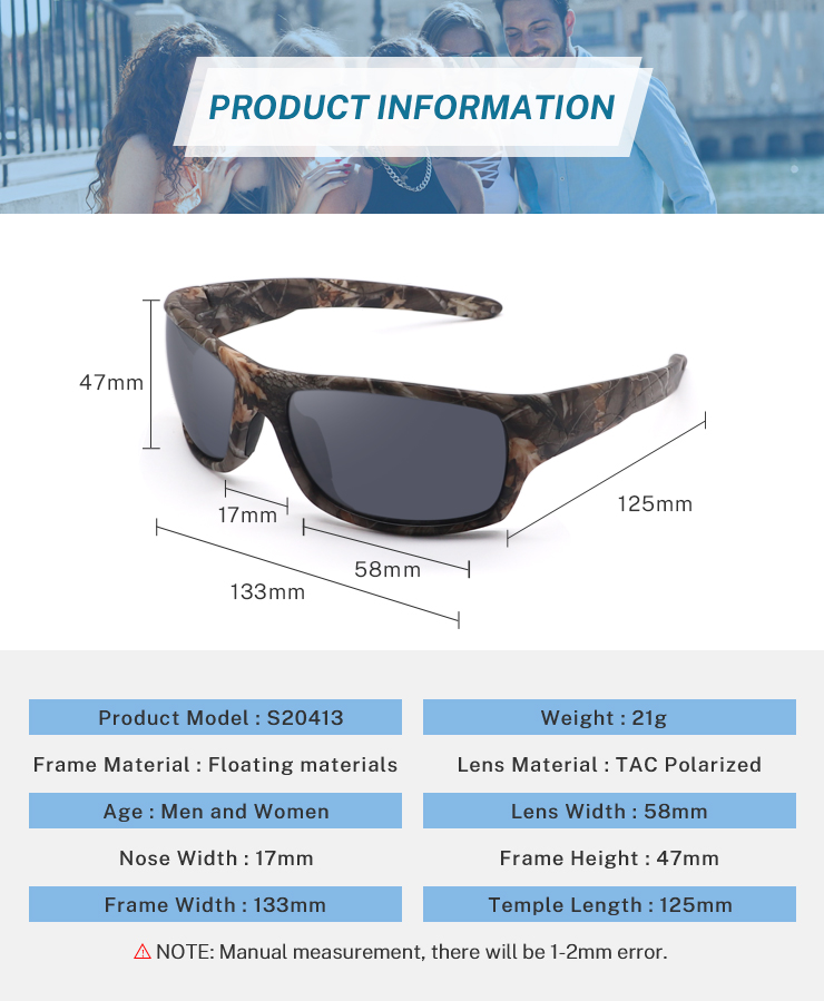 2022 UV400 Floating Sunglasses Custom Logo Sport Eyewear for Men Women Camouflage Polarized Lens Tac Frame for Fishing Driving