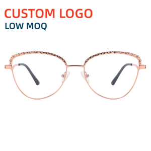 2026 Hit High-quality High-tech Metal Oval Eyeglass Frame with Customizable logo for Women