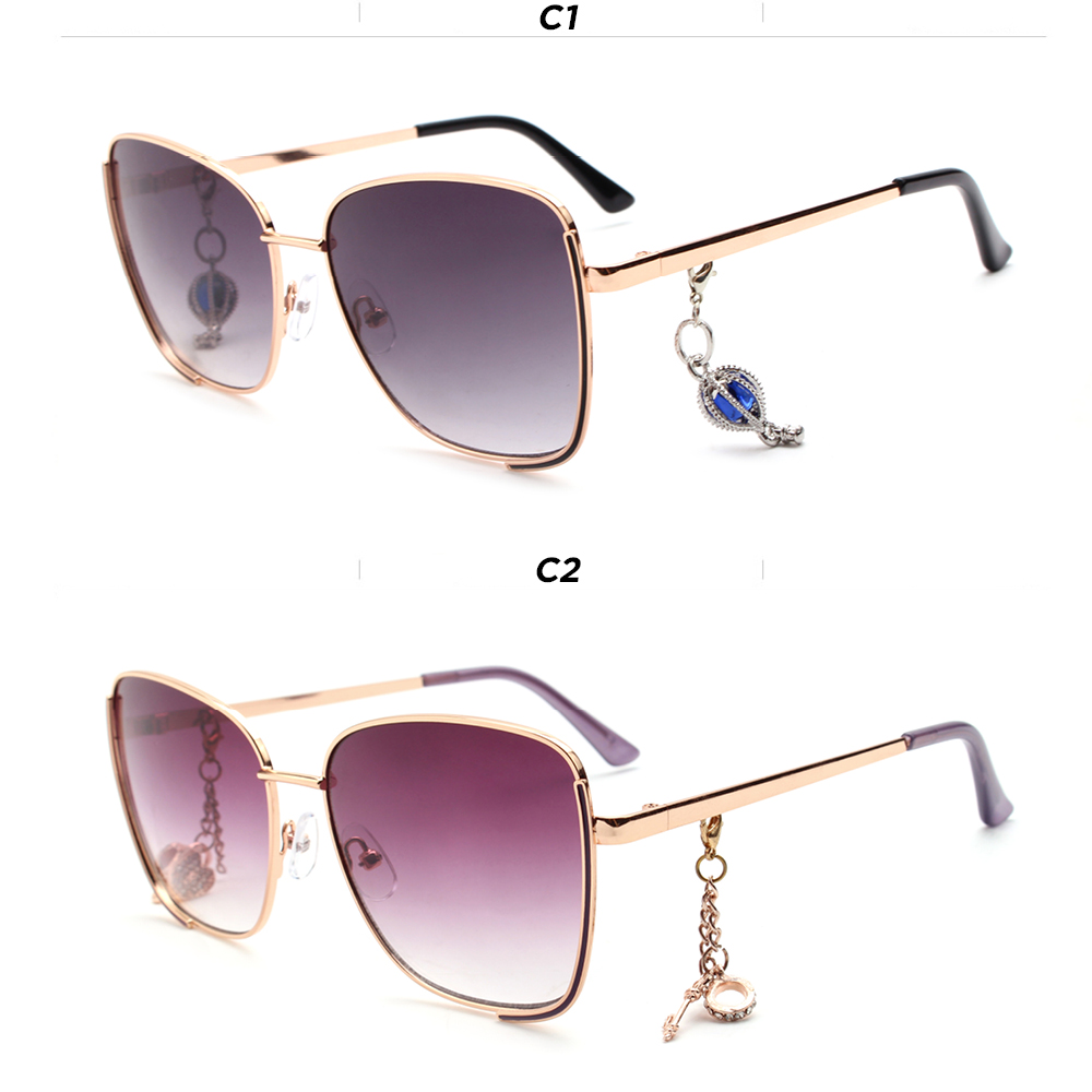 Famous Brands Custom logo Designer Manufacturer Women Fashion Premium Wholesale Luxury Packaging 2026 Sunglasses with Pendant
