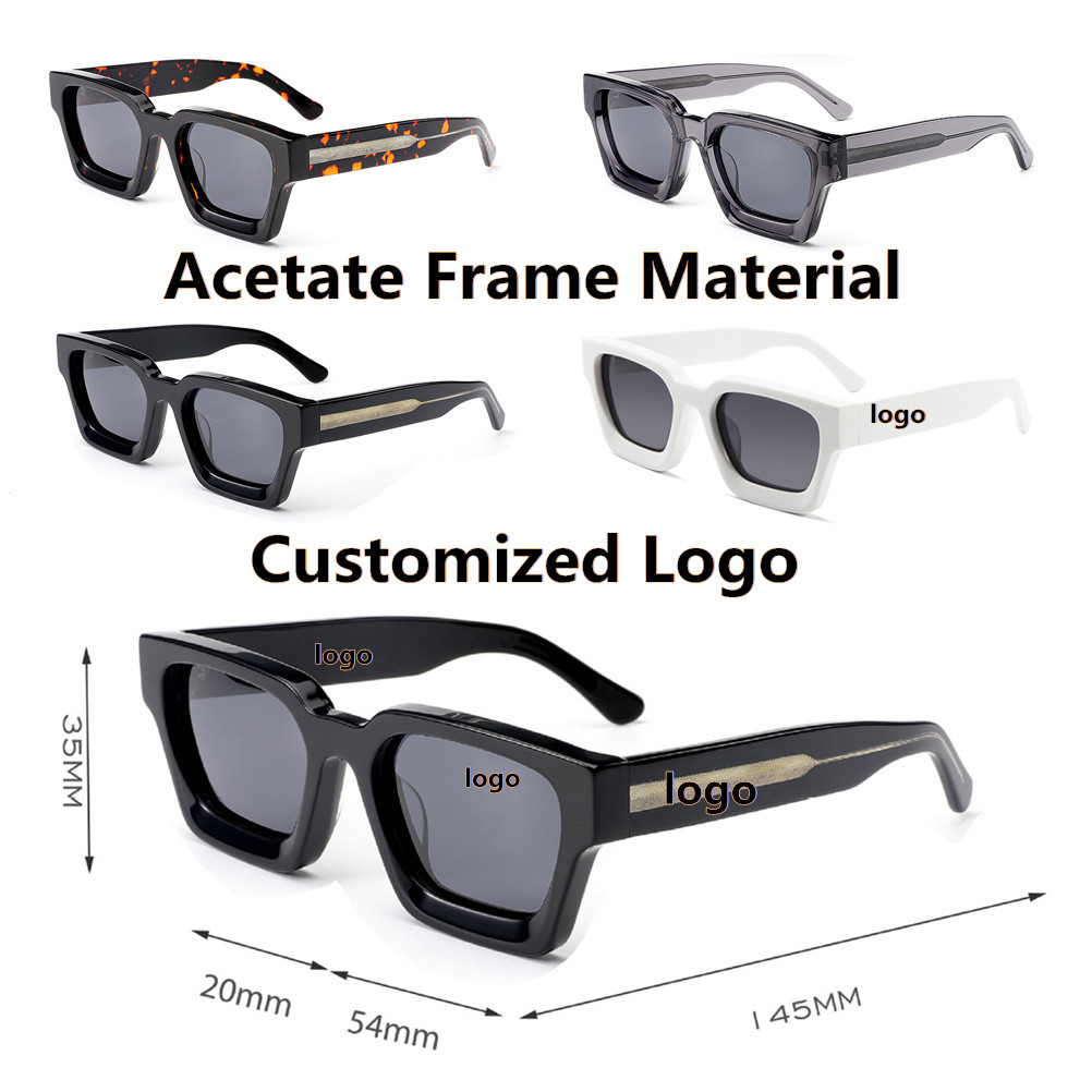 Wholesale Fashion Lentes Gafas De Sol Hombre Designer Luxury Men Women Glasses Shades Tr90 Square Custom Logo Acetate Sunglasses