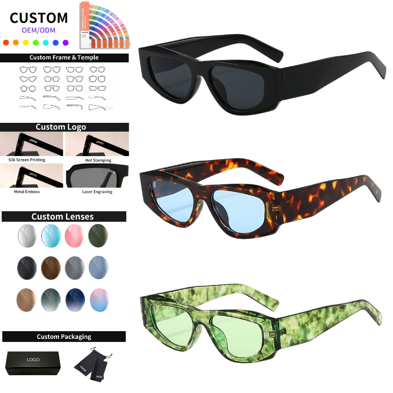 Cat Eye Sunglasses Oval Shape Unisex Anti UV 400 Luxury Trendy Private Label Designer Sun Glasses for Men Women