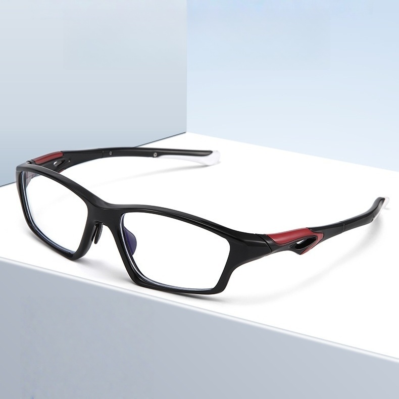 Narrow Square Frame Anti-Slip Outdoor Blue Light Blocking Windproof Prescription Compatible Cycling Sports Glasses