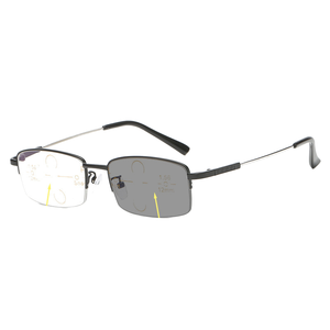 Slim Photochromic Progressive Reading Glasses Blue Light Blocking Memory Titanium PC Lens UV Adaptive Multifocal Eyewear