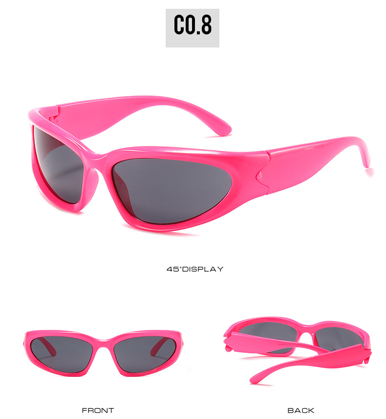 VIFF XY20896 Aliens Wrap Around Shades Futuristic Oval Trendy Eyewear Y2K Sun Glasses Sunglasses for Women Men