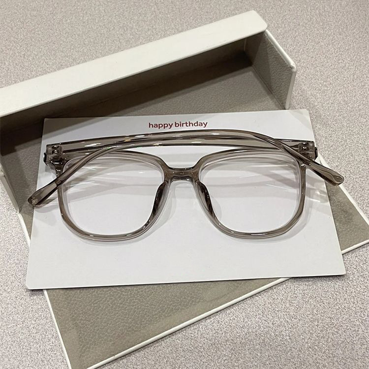 Korean Retro Classic Anti-Blue Light Glasses for Women Large Frame Plain Thin Myopia Eyeglasses Frames Wholesale