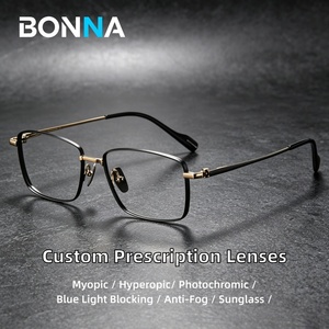 Retro Square Titanium Metal Eyeglasses Frames Vintage Business Optical Spectacles 81014 Men Women Wholesale Prescription Eyewear