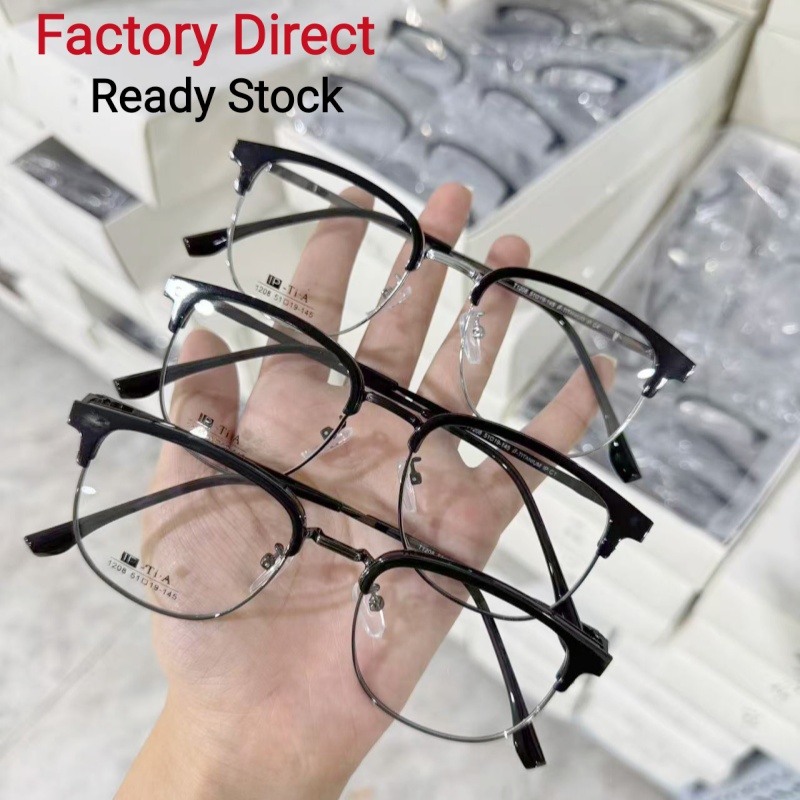 China Eyewear Manufacturer Low Price TR90 Metal Browline Optical Spectacle Frame Vintage Eyeglass Custom Logo Available