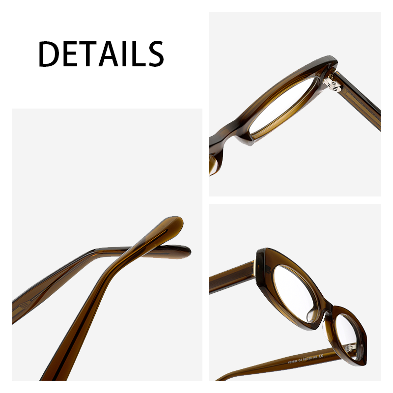 Premium Handmade Small Narrow Acetate Optical Glasses Blue Light Blocking Lightweight For Computer Work Office Leisure Women
