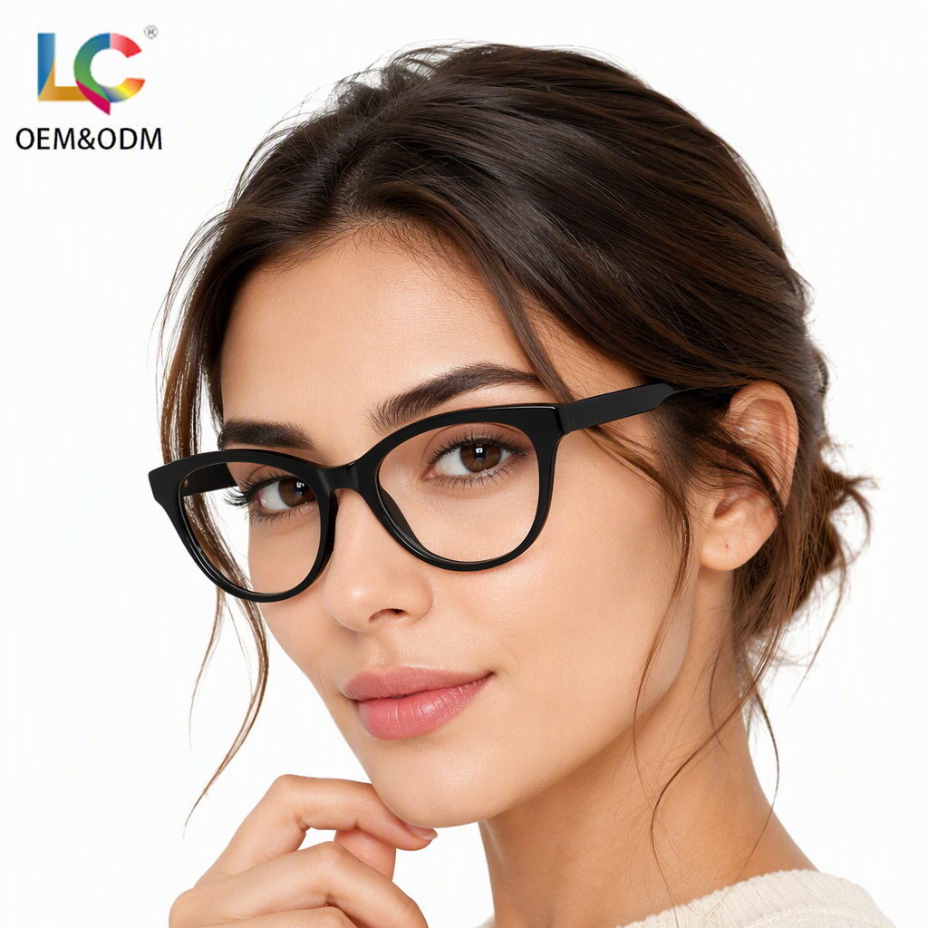 Factory Price Fashion Cat Eye Design Acetate Frame Optical Glasses US/EU Style For Daily Decoration Work Women Eyewear