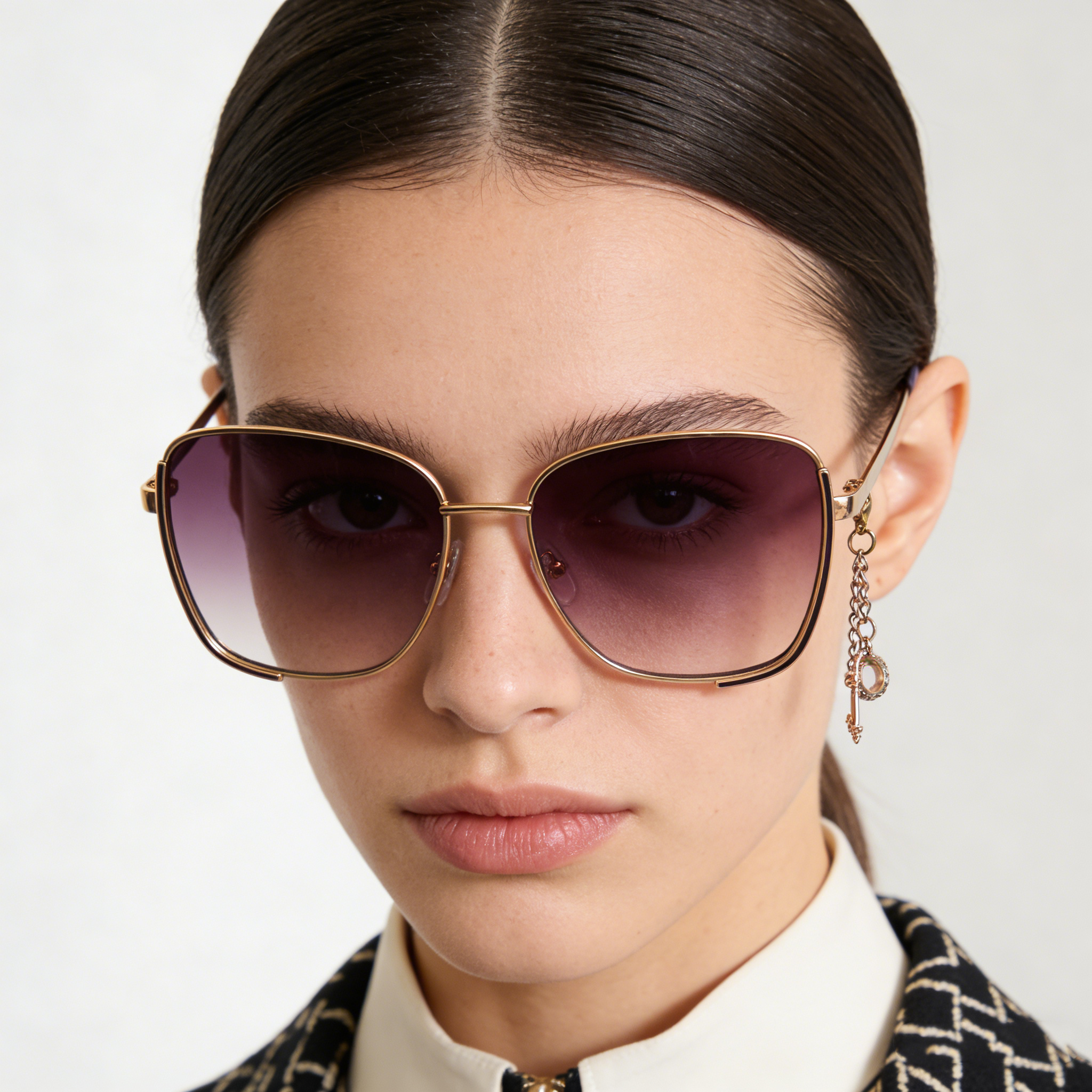 Famous Brands Custom logo Designer Manufacturer Women Fashion Premium Wholesale Luxury Packaging 2026 Sunglasses with Pendant
