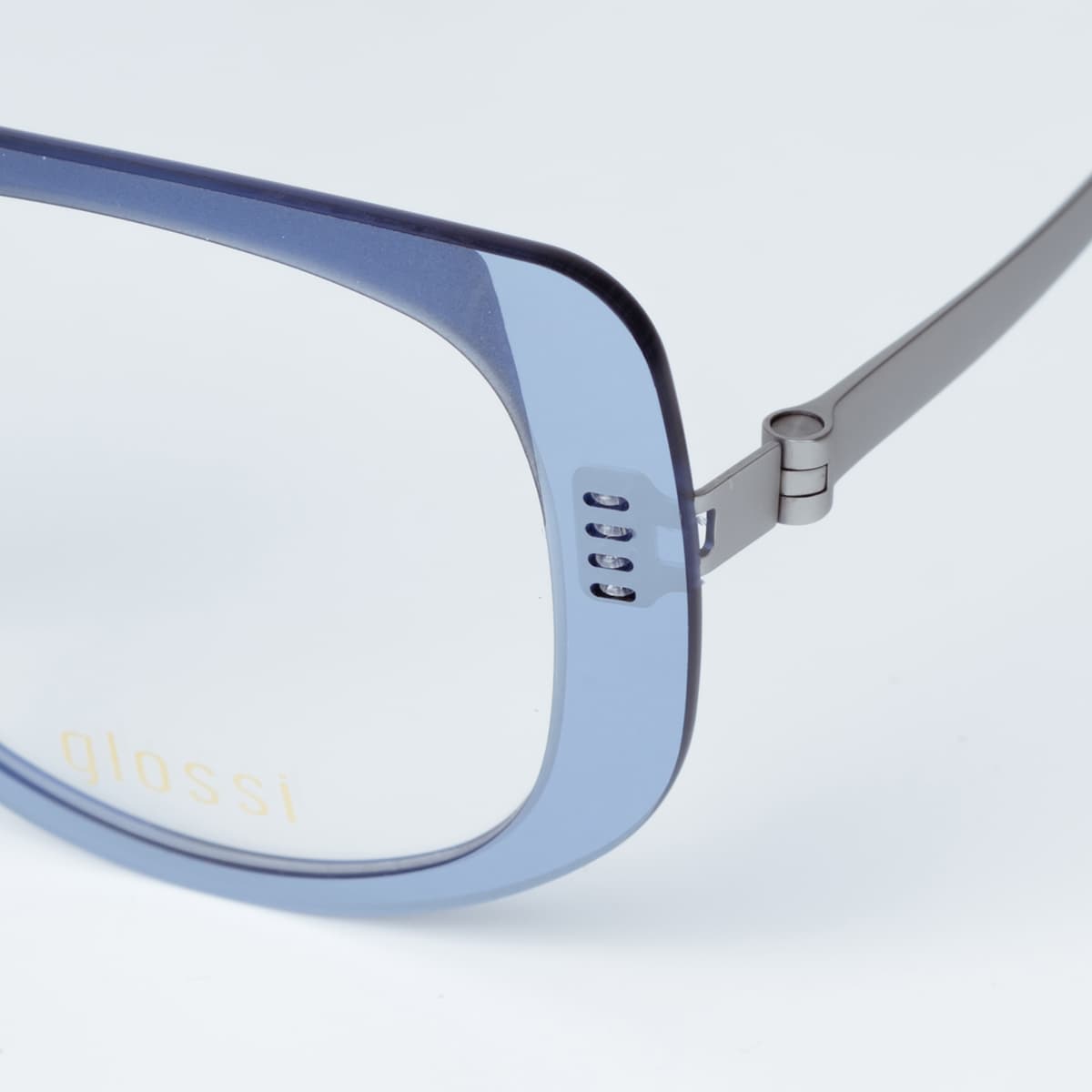 Fish wire nylon cord stitching mechanism on eyewear frame