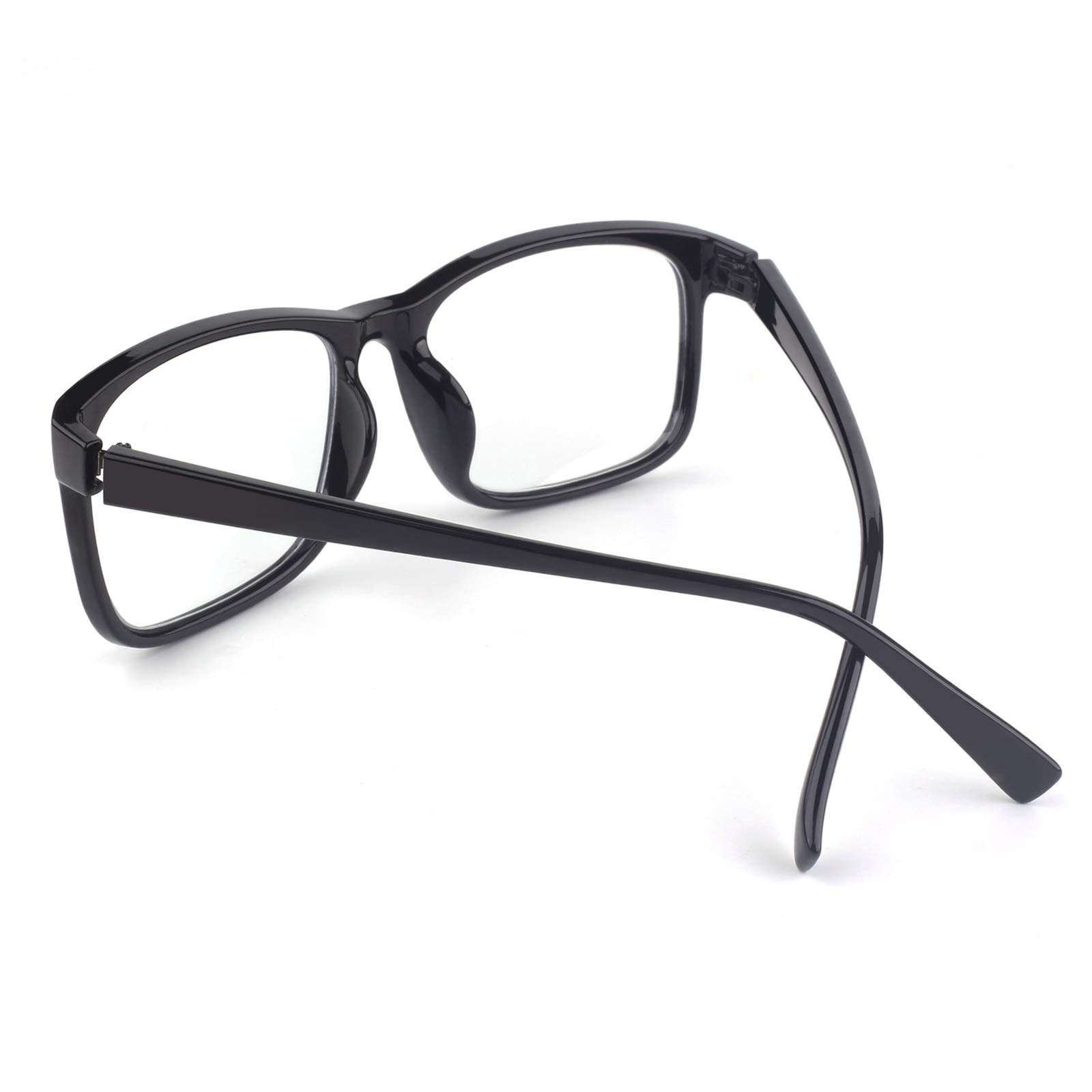 Ready-to-Use Matt Black Acetate Rectangular Men's Eyeglasses Frame Pilot Blue Light Anti-Blue Striped Print Light Weight Squared