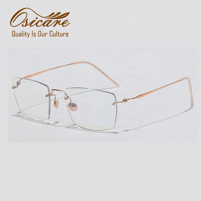 Beta Titanium Anti Blue Light Blocking Eye Glasses Spectacle Rimless Screwless High Quality Titan Optical Men Eyeglasses Frames