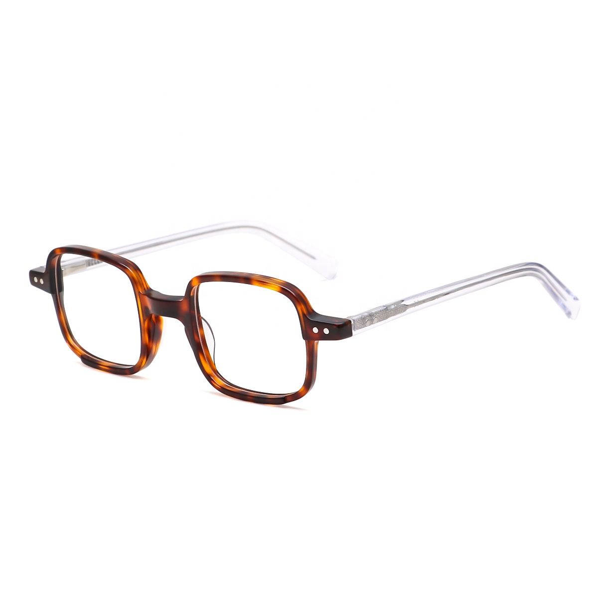 KingSwit KF1103 Trendy Custom Acetate Square Optical Frame Eyeglasses Geometric Pattern CE Certified Retro Style Unisex 3 Colors