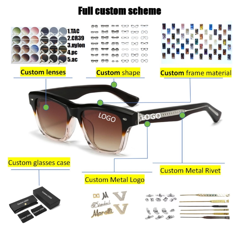 Vintage New Fashion Pure Titanium &amp; Acetate Optical Eyewear for Women Cute Myopia Reading Progressive Prescription Glasses Frame