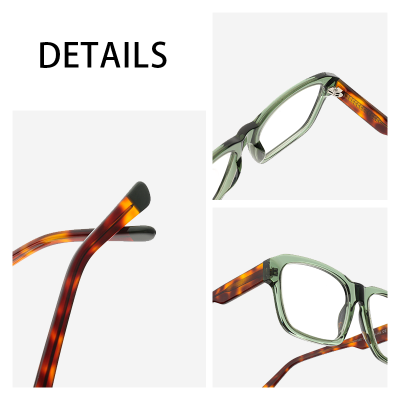Best Selling Eco-Friendly Acetate Frame Anti Blue Light Glasses Full Rim Bold Square For Office Computer Work Men Women Eyewear
