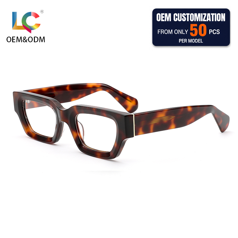 Best Selling Handmade Acetate Blue Light Blocking Glasses Classic Square Montura Optica For Computer Work Men Women Factory
